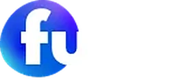 Fugu Casino logotips ar zili violetu apli
